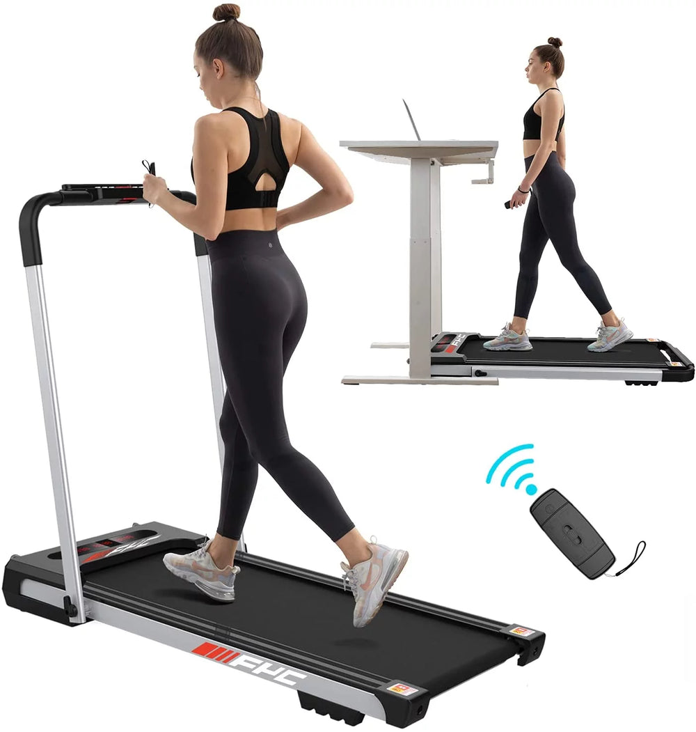 &#8220;2.5HP 2 in 1 Under Desk Treadmill Installation-Free Foldable Treadmill Compact Electric Running Machine, Remote Control &#038; LED Display Walking Running Jogging for Home,Red Office Use&#8221;