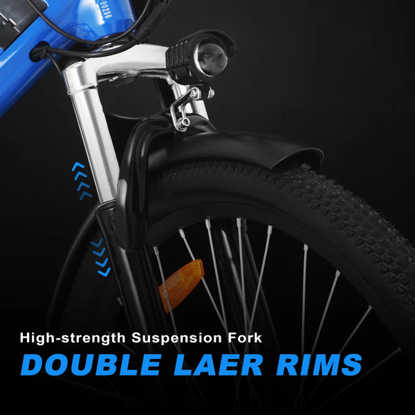 ZNH Electric Bike Adult 350W Electric Bicycles for Women Men 26&#8243; Orange Mountain Ebike Shimano 21 Speed 36V 10Ah Battery