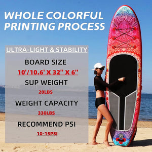 AISUNSS Paddle Board 10ft  Inflatable Stand up Paddle Board, with Premium SUP &#038; Backpack Accessories