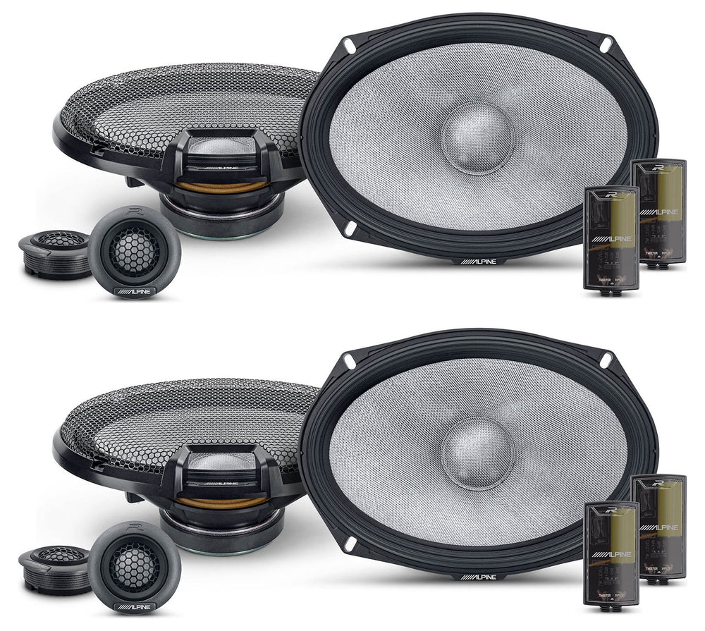 (2) Pairs Alpine R2-S69C 6&#215;9&#8243; 2-Way Component Car Audio Speakers High-Resolution