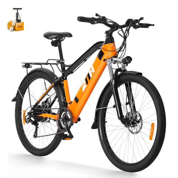 ZNH Electric Bike Adult 350W Electric Bicycles for Women Men 26&#8243; Orange Mountain Ebike Shimano 21 Speed 36V 10Ah Battery